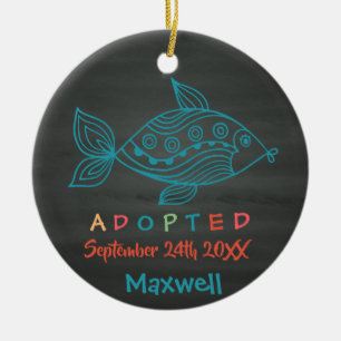 Adoptiert von Foster Care Fish - Individuelle Name Keramikornament