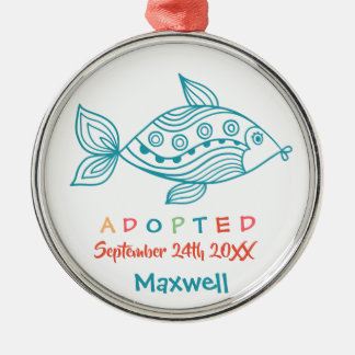 Adoptiert von Foster Care Fish - Individuelle Name Ornament Aus Metall