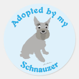Adoptiert von meinem Schnauzer Runder Aufkleber