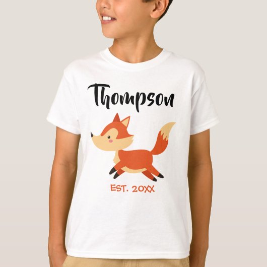Adoptierte orange Fox-Adoption - Name-Shirt T-Shirt (Vorderseite)