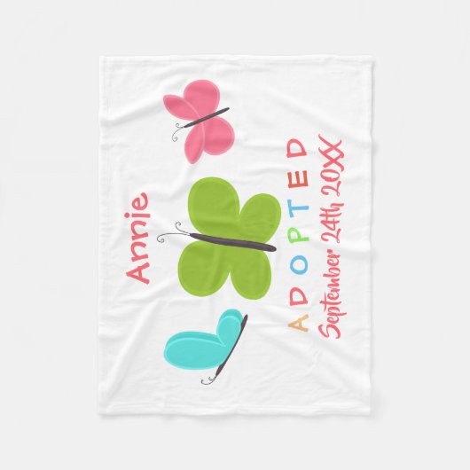 Adoptierte Schmetterlings-Adoption - individueller Fleecedecke (Vorderseite)