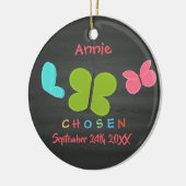 Adoptierte Schmetterlings-Adoption - individueller Keramikornament (Links)