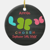 Adoptierte Schmetterlings-Adoption - individueller Keramikornament (Hinten)