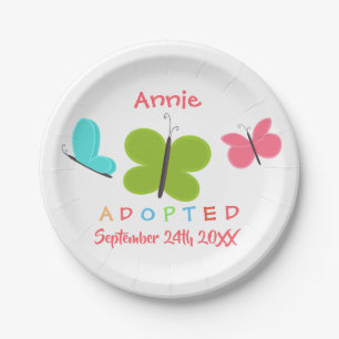 Adoptierte Schmetterlings-Adoption - individueller Pappteller