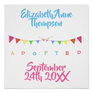 Adoption adoptiert Banner - Individuelle Name Poster