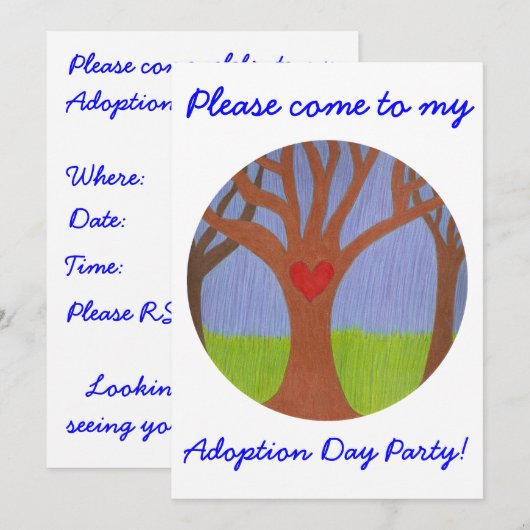 Adoption Adoption Tag Party Einladung (Vorne/Hinten)