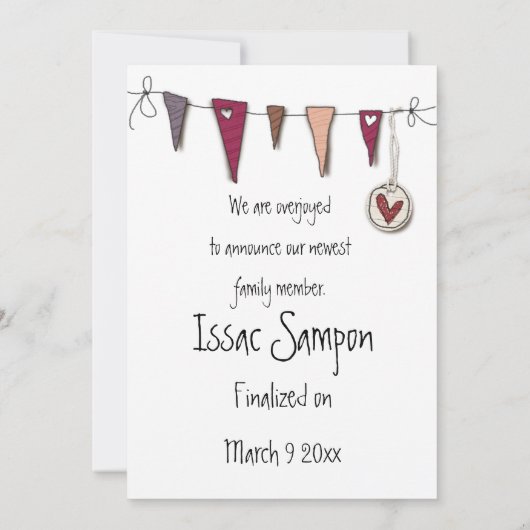 Adoption Ankündigung (Rückseite)