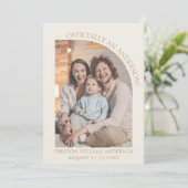 Adoption Ankündigung Cream Gold Modernes Foto (Stehend Vorderseite)