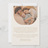 Adoption Ankündigung Cream Gold Modernes Foto (Rückseite)