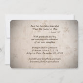 Adoption Ankündigung für dieses Kind haben wir geb (Rückseite)