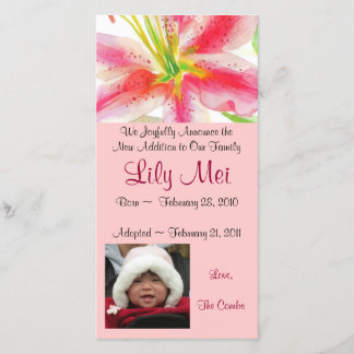 Adoption Ankündigung Lily Foto Card