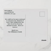 Adoption Ankündigung Modern 3 Foto Fossil Postkart (Rückseite)