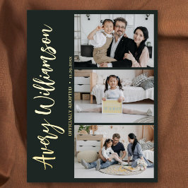 Adoption Ankündigung Modern 3 Foto Fossil Postkart