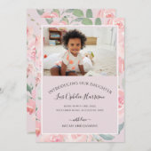 Adoption Ankündigung Rosa Rosa Bläschen (Vorne/Hinten)