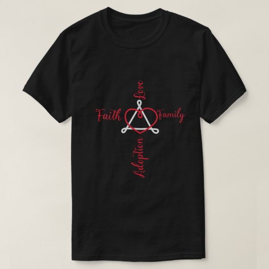 Adoption Ankündigung Tag Familie Glaube Liebe T-Shirt (Design vorne)
