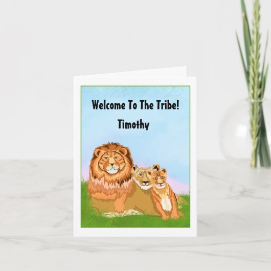 Adoption Ankündigung Willkommen in den Stammelione (Vorderseite)