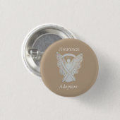 Adoption Awareness Angel White Ribbon Custom Butto Button (Vorne & Hinten)