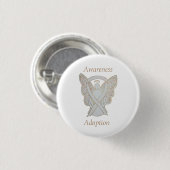 Adoption Awareness Angel White Ribbon Custom Butto Button (Vorne & Hinten)