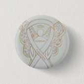Adoption Awareness Angel White Ribbon Custom Butto Button (Vorderseite)