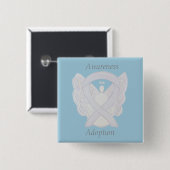 Adoption Awareness Angel White Ribbon Custom Butto Button (Vorne & Hinten)