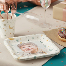 Adoption Baby Dusche Foto Papierfächer Teller