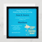 Adoption Baby Shower Boy Einladung (Vorne/Hinten)