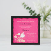 Adoption Baby Shower Girl Einladung (Stehend Vorderseite)