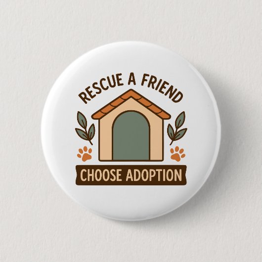 Adoption-Bewusstsein Paw Print Quote Button (Vorderseite)
