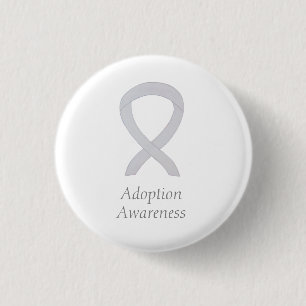 Adoption-Bewusstsein Weißes Button für Flachband