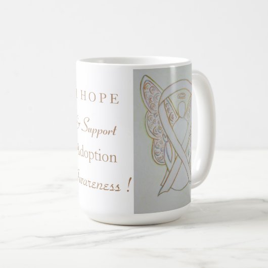 Adoption Bewusstsein White Ribbon Angel Tasse (VorderseiteRechts)