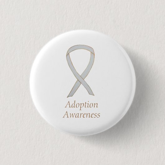 Adoption Bewusstsein White Ribbon Custom Button (Vorderseite)