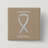 Adoption Bewusstsein White Ribbon Custom Button (Vorderseite)