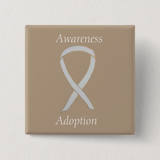 Adoption Bewusstsein White Ribbon Custom Button (Vorderseite)