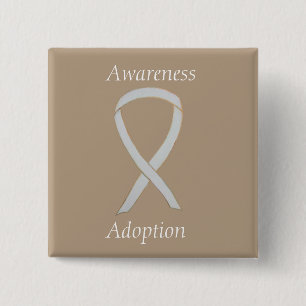 Adoption Bewusstsein White Ribbon Custom Button