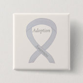 Adoption Bewusstsein White Ribbon Custom Button (Vorderseite)