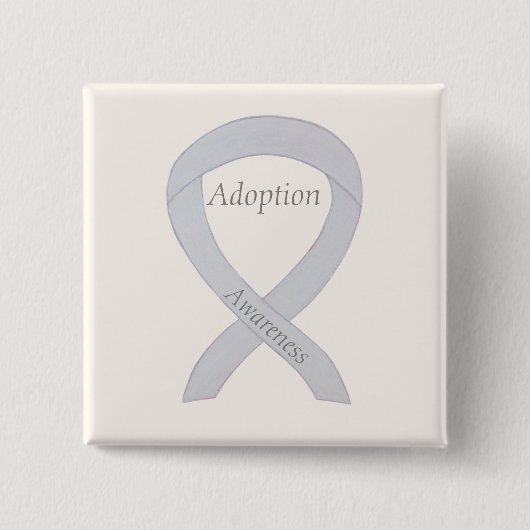 Adoption Bewusstsein White Ribbon Custom Button (Vorderseite)