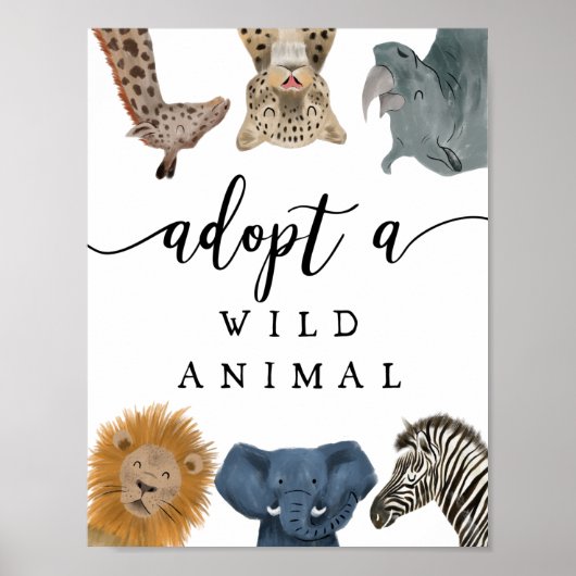 Adoption | Boy Safari Geburtstagsparty-Zeichen Poster (Vorne)