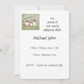 Adoption Celebration Party Sweet Bird Family Art Einladung (Rückseite)