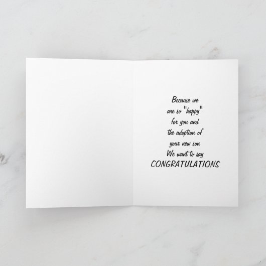 "ADOPTION" DEINES NEUEN SOHN KARTE (Innenseite)