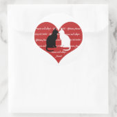 Adoption der Katze, Herzstich umrunden Runder Aufkleber (Tasche)