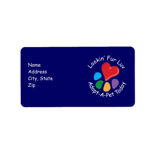 Adoption des Hauses_Herz-Paw_Lookin Fur Luv Adressaufkleber (Vorne)