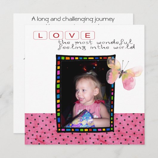 Adoption Dusche Einladung (Vorne/Hinten)