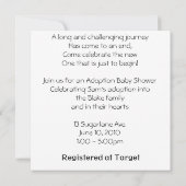 Adoption Dusche Einladung (Rückseite)