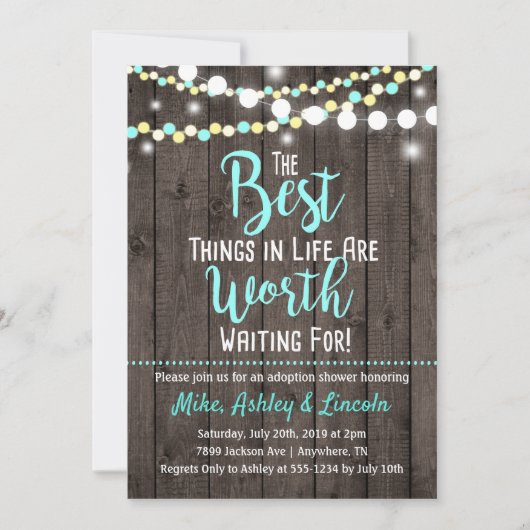 Adoption Dusche Einladung Best Dings in Life (Vorderseite)