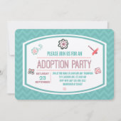 Adoption Dusche Moderne Rosa & Blauer Schmetterlin Einladung (Vorderseite)