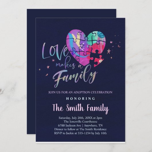 Adoption / Duscheinladung Einladung (Vorne/Hinten)