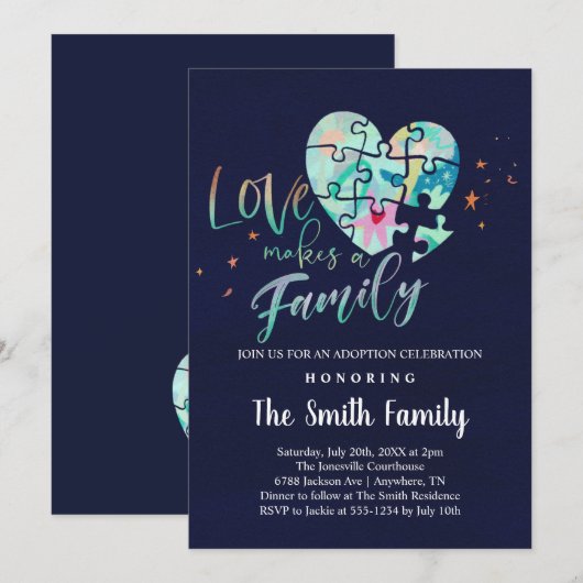 Adoption / Duscheinladung Einladung (Vorne/Hinten)