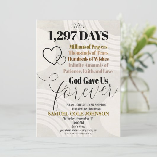 Adoption - Einladung (Stehend Vorderseite)