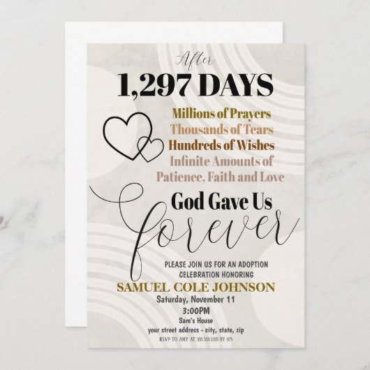 Adoption - Einladung (Vorne/Hinten)
