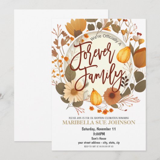 Adoption - Einladung (Vorne/Hinten)